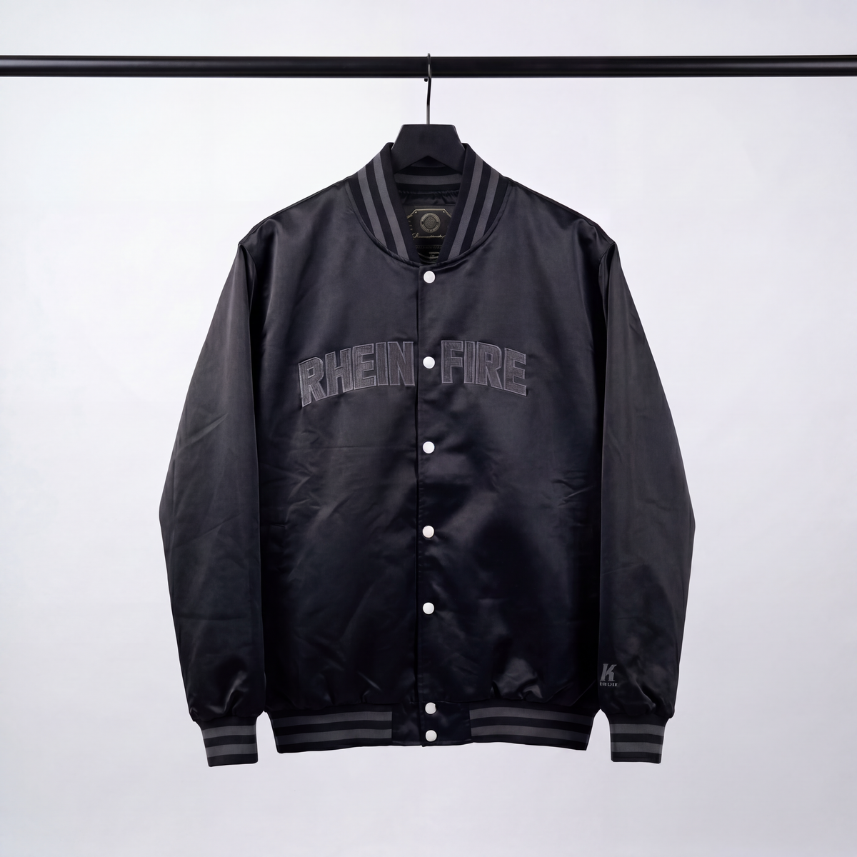 Satin Varsity Jacket black