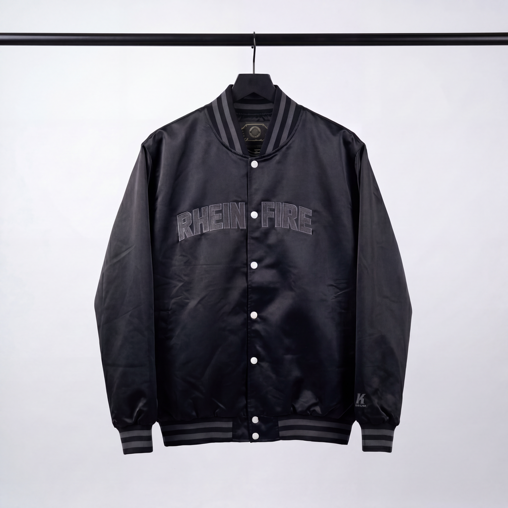 Satin Varsity Jacket black