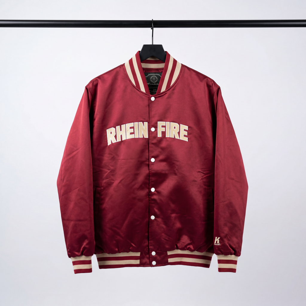 Satin Varsity Jacket burgundy