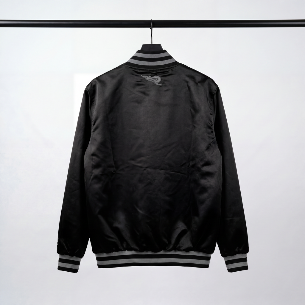Satin Varsity Jacket black