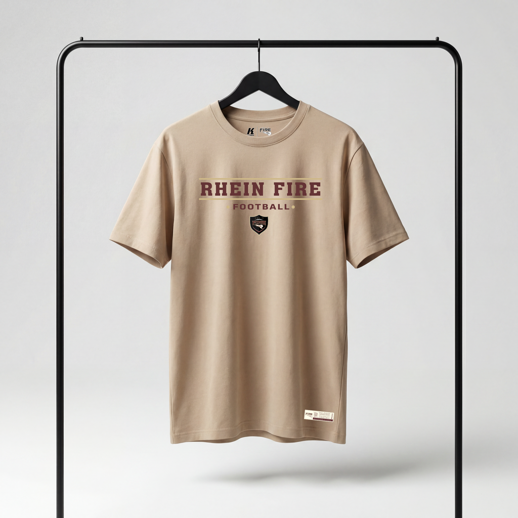 Basic Tee "Fire Football" sand