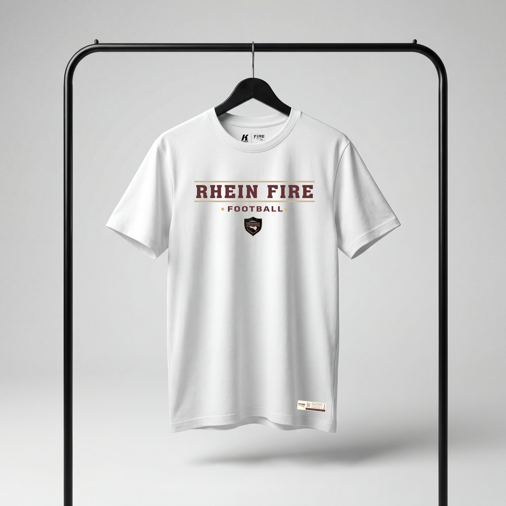 Basic Tee "Fire Football" white