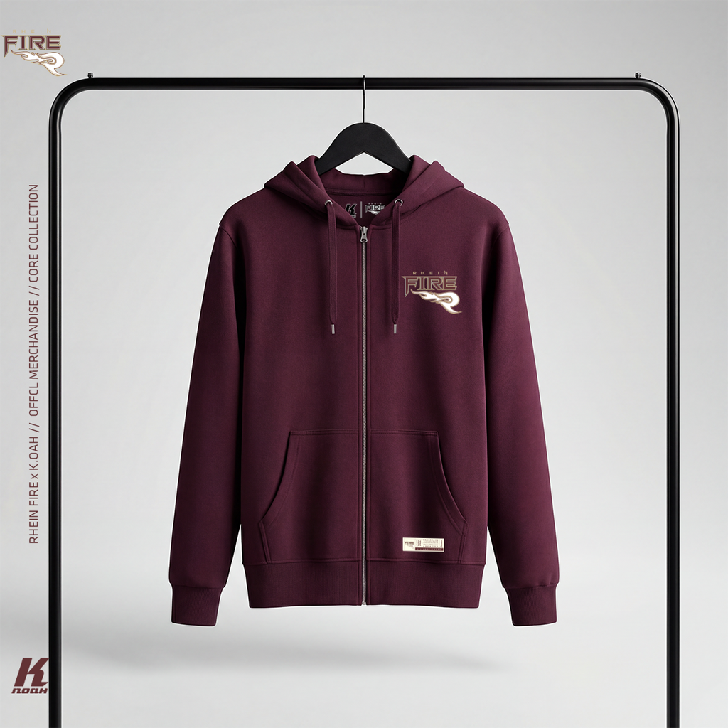 Core Hooded Zip Sweat Burgundy