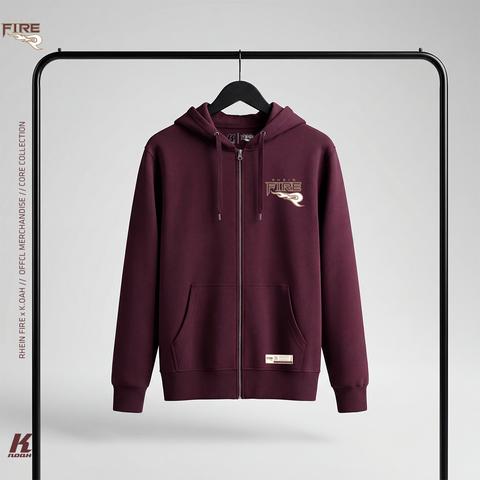 Core Hooded Zip Sweat Burgundy