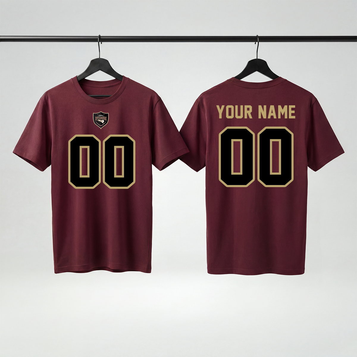 Player T-Shirt Customized burgundy