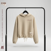 Women's "Home of the Champions" Cropped Oversize Hoodie Sand