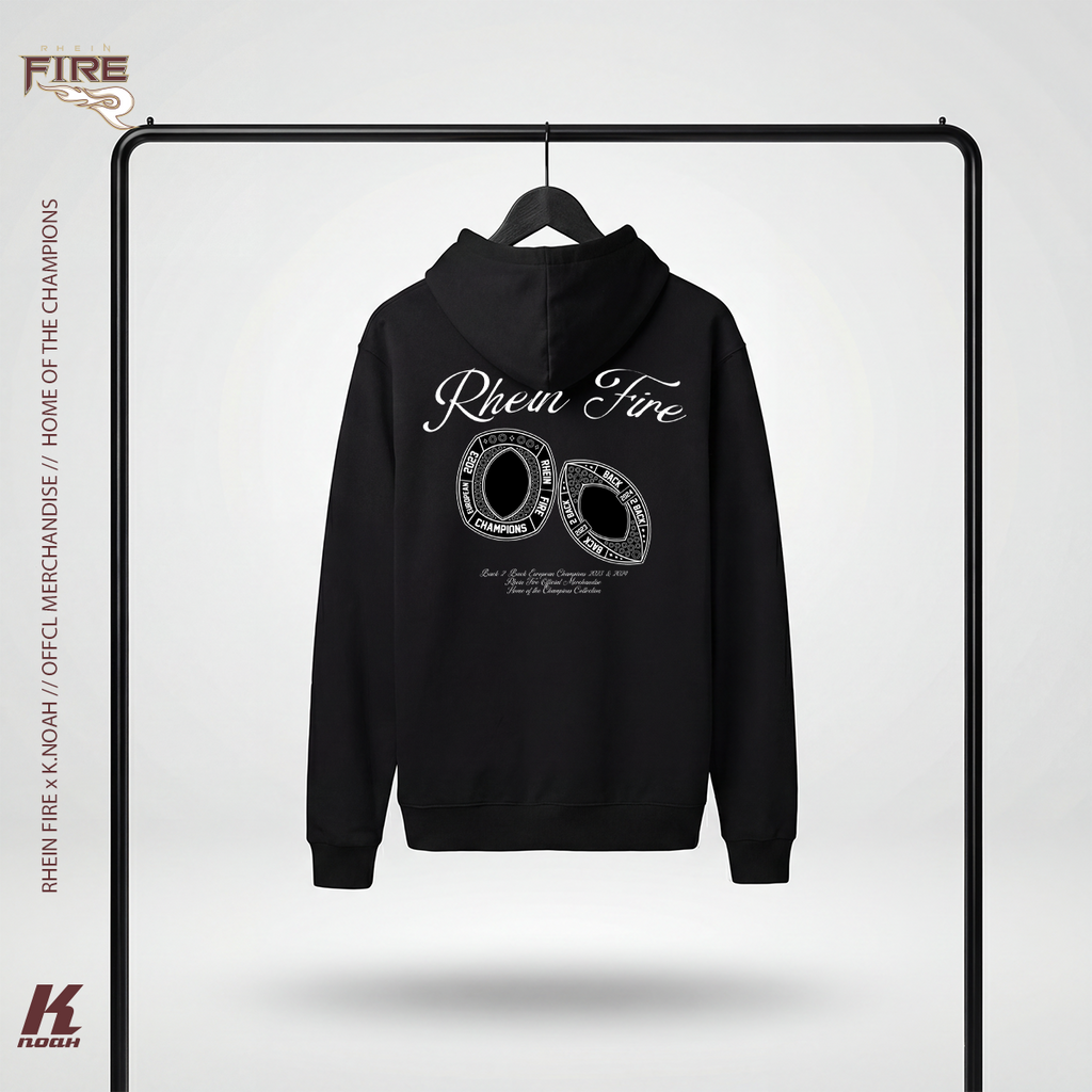 Oversize "Home of the Champions" Fluffy Hoodie Black