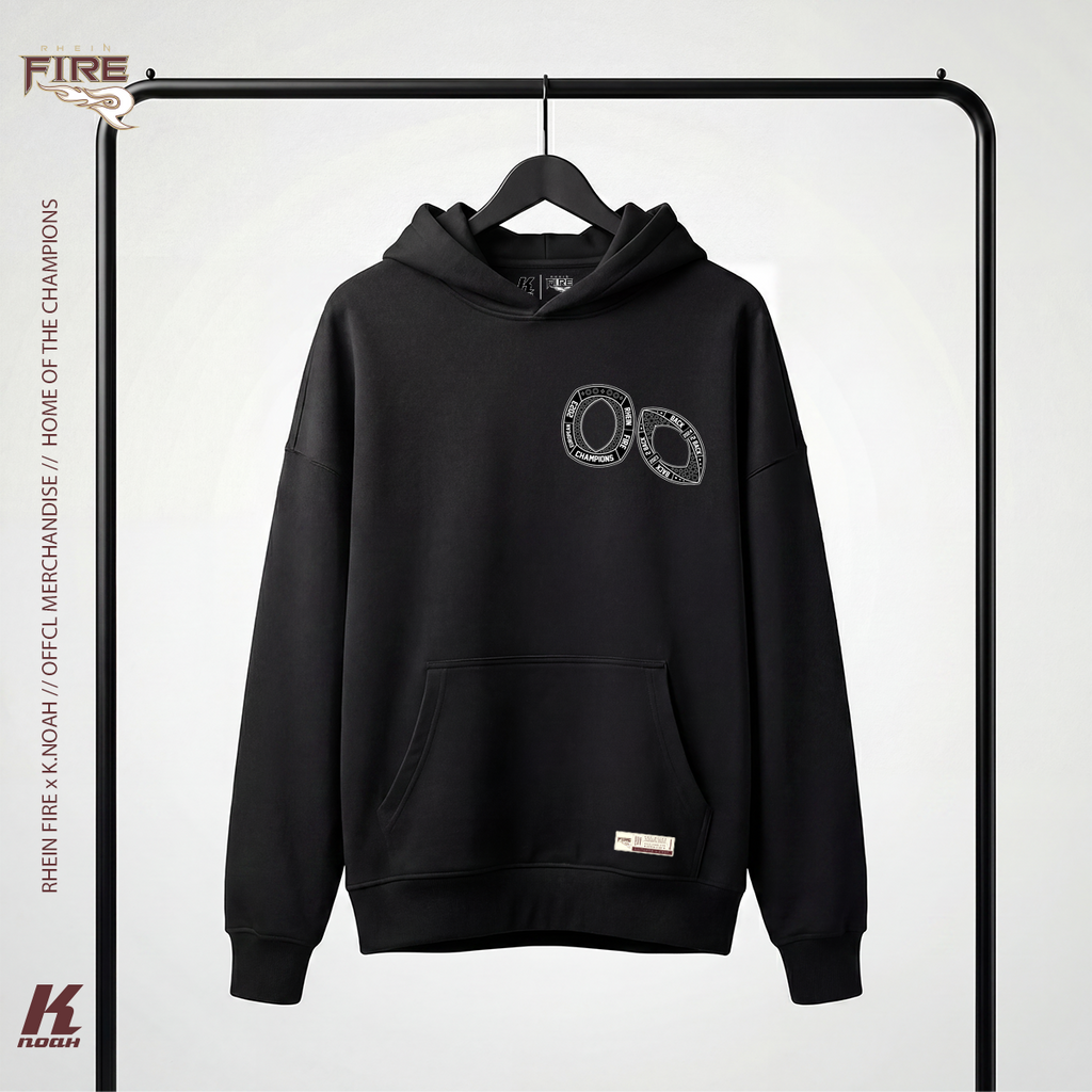 Oversize "Home of the Champions" Fluffy Hoodie Black