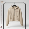 Women's "Home of the Champions" Cropped Oversize Half Zip Hoodie Sand